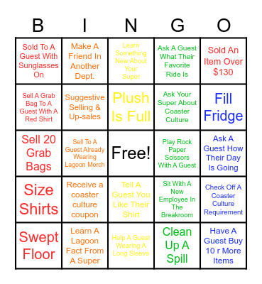 Merchandise Bing Bingo Card