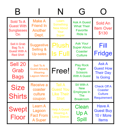 Merchandise Bing Bingo Card