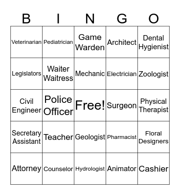 CAREER BINGO Card