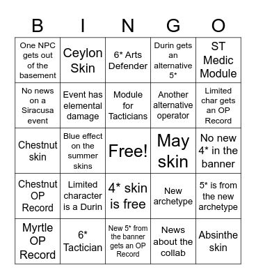 AK Summer 2022 Bingo Card