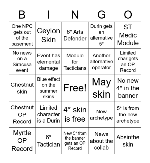 AK Summer 2022 Bingo Card