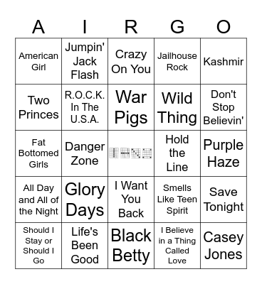 Air Guitar Hero Pt 2 Bingo Card