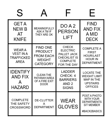 BACK TO BASICS BINGO Card