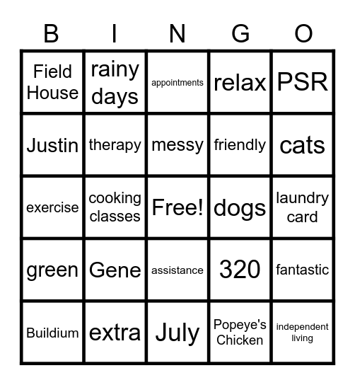 IC Housing Bingo Card