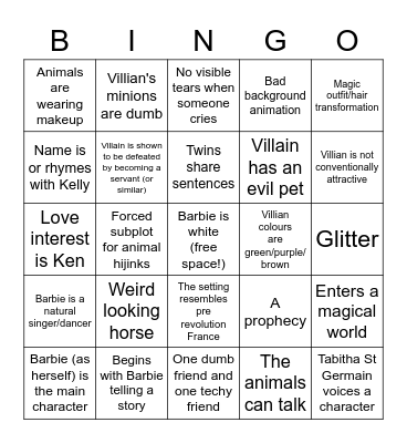 Barbie Movie Bingo💗 Bingo Card