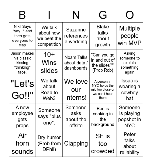 Alchemy STOU Bingo Card