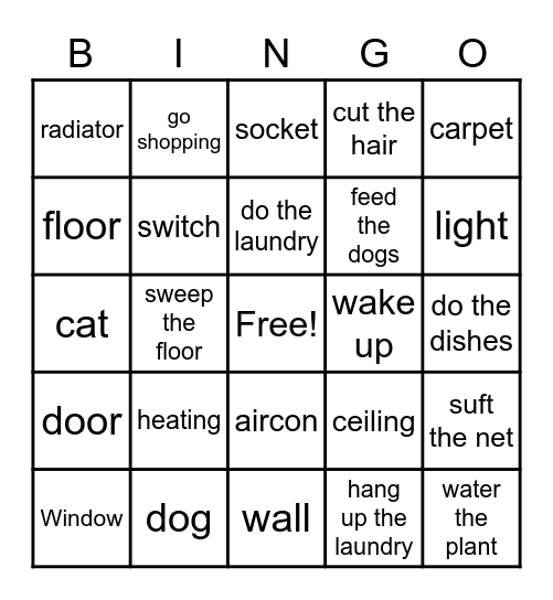 Room bingo Card