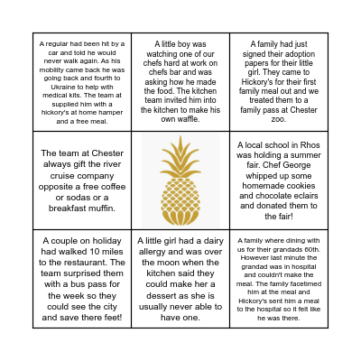 Southern Hospitality Bingo Card