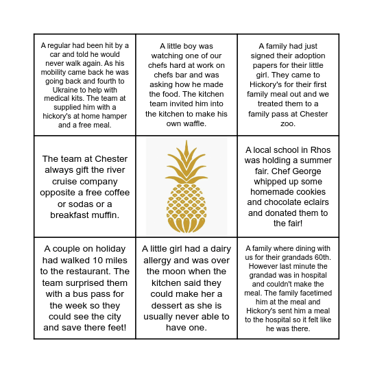 Southern Hospitality Bingo Card