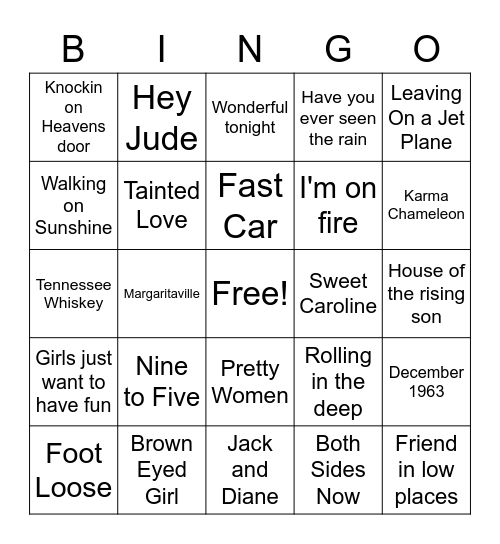 SSRVP MUSIC BINGO 2 Bingo Card