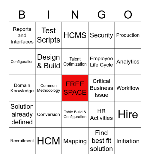 HCM Fundamentals > HR Bingo Card