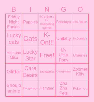 Caelan Aesthetic Bingo Card