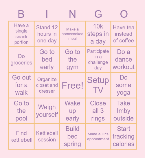 Get Right Bingo Card