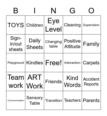 EEP Bingo Card