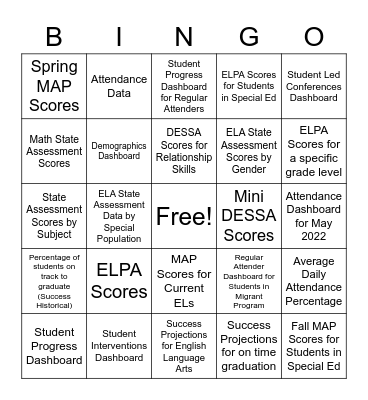 WESD Toolbox Bingo Card