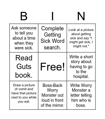 Exposure Bingo Card