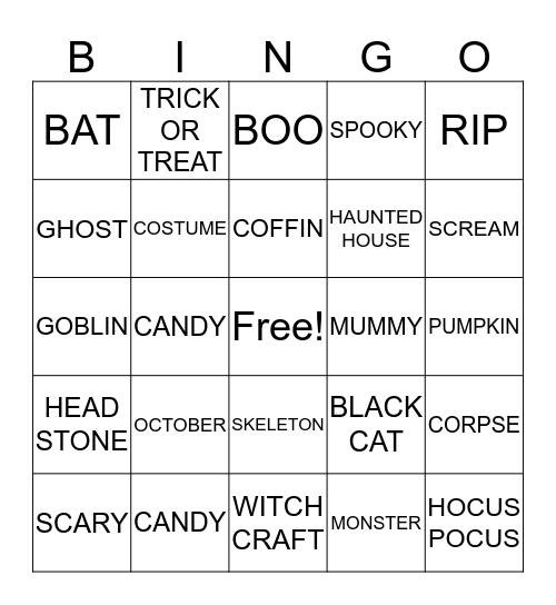 HALLOWEEN  Bingo Card