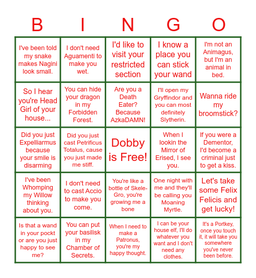 Hemisha's Potty Potter Hen Bingo! Bingo Card
