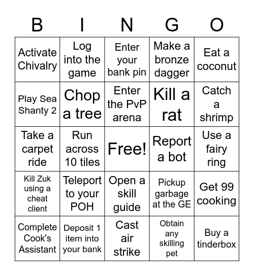 Clan Bingo Bango Boingo Bingo Card