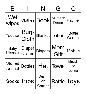 GIFT BINGO Card