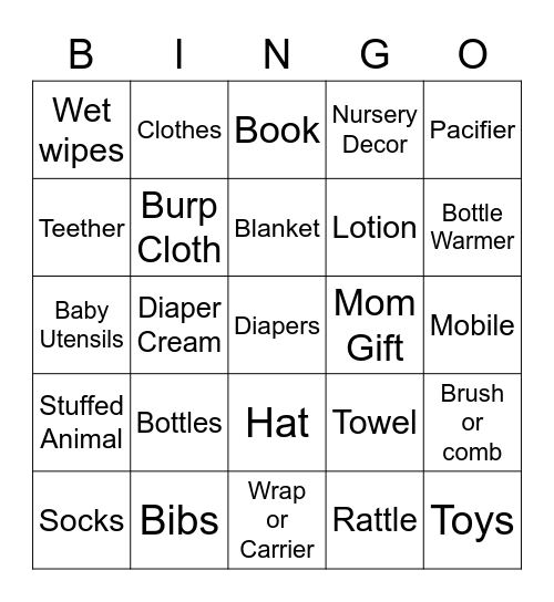 GIFT BINGO Card