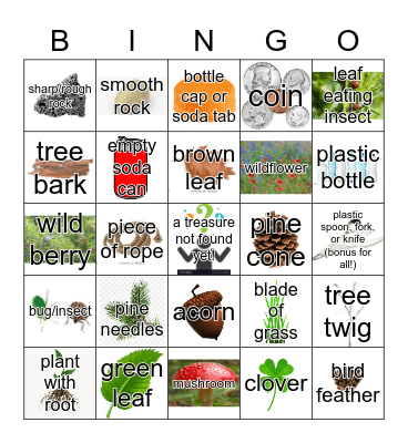 Happy Camper Nature Walk Bingo Card