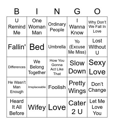 RnB Bingo Card
