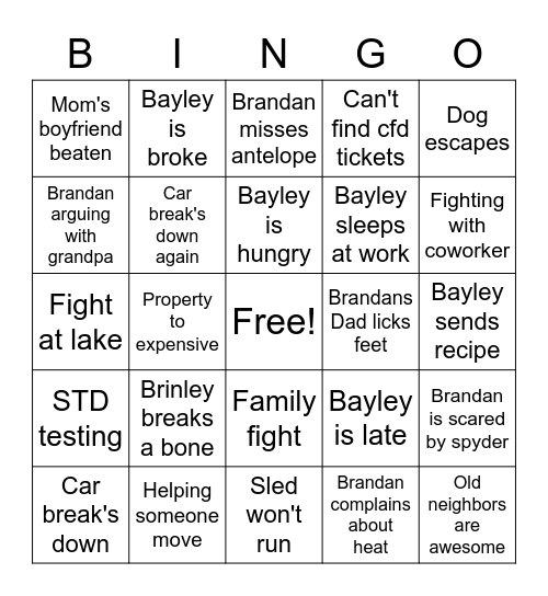 3B Bingo Card