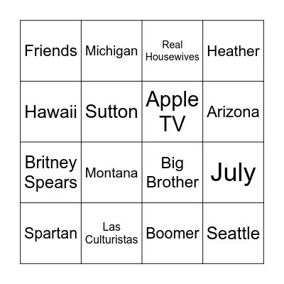 Justin’s Birthday Bingo! Bingo Card