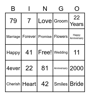 /\*2000*/\ Bingo Card