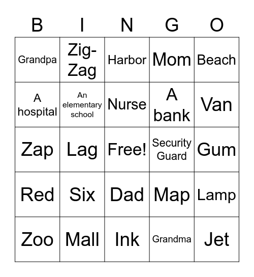 C5 Lesson 17 Bingo Card