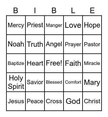BIBLE BINGO Card