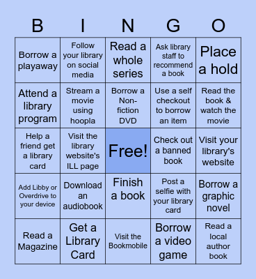Library Card Sign-up Month Bingo Card