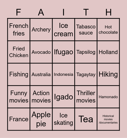 FAITH BINGO Card