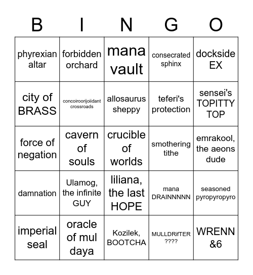 2X2 Borderless FOIL BINGO. Let's GO! Bingo Card