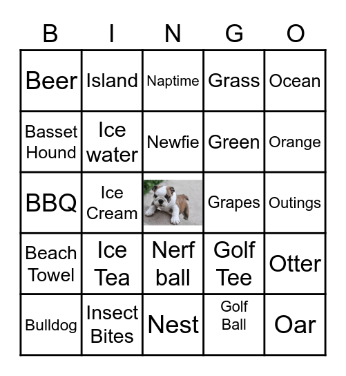 Dog Day's of Summer Bingo Card