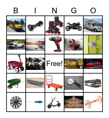 Wheels and Axles Bingo Card