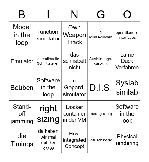 Schmid Bingo Card