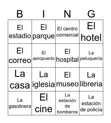 La ciudad Bingo Card