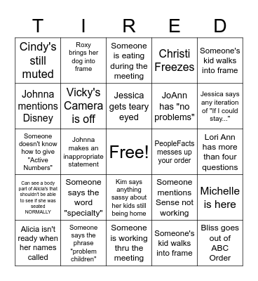 Credentialing Bingo Card