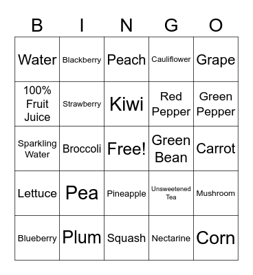 Hunt for Health Bingo Card