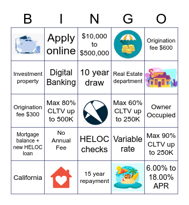 HELOC Bingo Card