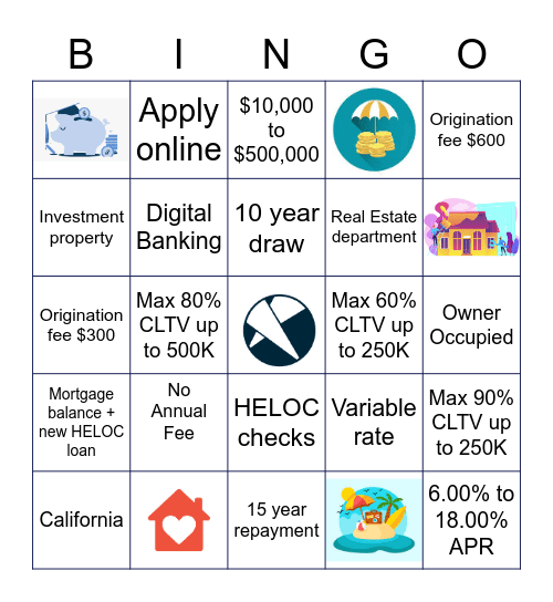 HELOC Bingo Card
