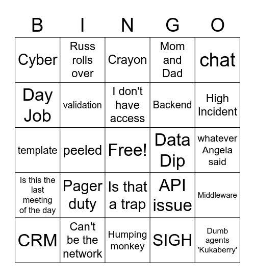 F.A.S.T BINGO Card