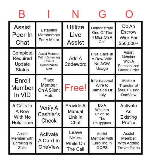 BINGO Card