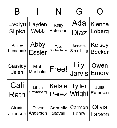 Cataway Club Wyldlife Bingo Card
