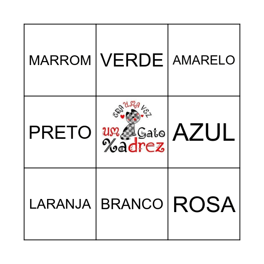 DITADO COLORIDO "O GATO XADREZ" Bingo Card