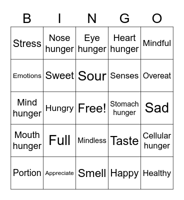 MINDFULNESS Bingo Card