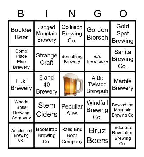 Jonniel's Beer Bingo Card