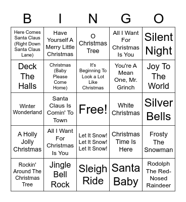 Christmas Bingo Card